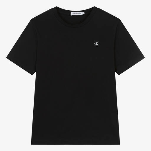 Calvin Klein-Teen Black Cotton T-Shirt | Childrensalon Outlet