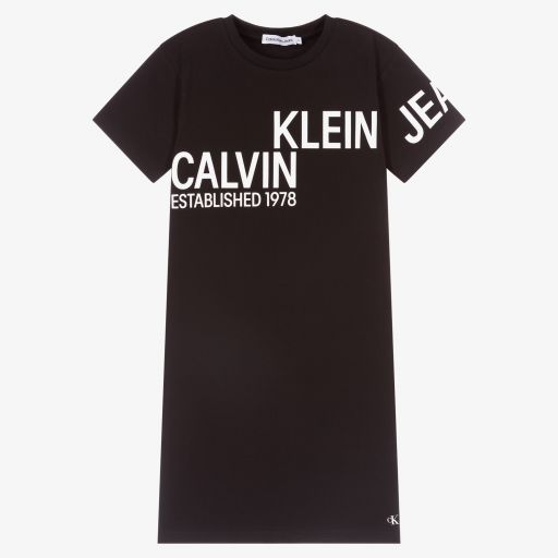 Calvin Klein Jeans-Teen Black & White Logo Dress | Childrensalon Outlet