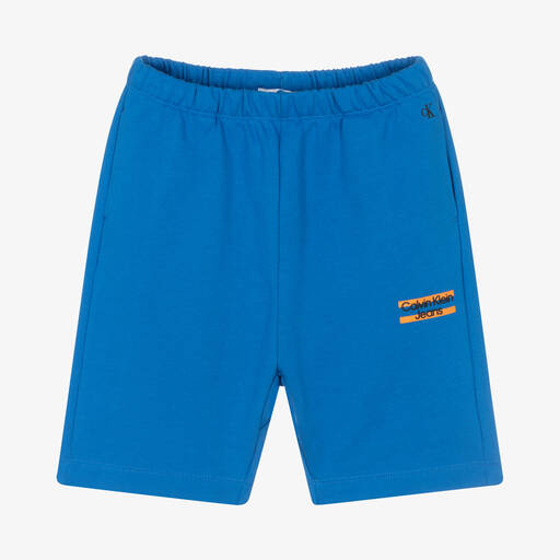 Calvin Klein Jeans-Teen Blue Block Logo Jersey Shorts | Childrensalon Outlet