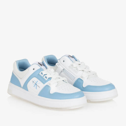 Calvin Klein-Teen Blue & White Monogram Trainers | Childrensalon Outlet