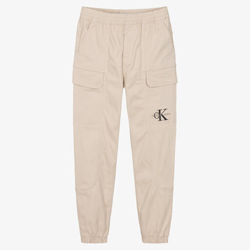 Calvin Klein-Beige Teen Baumwoll-Cargohose | Childrensalon Outlet