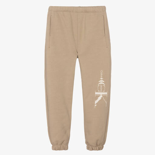 Calvin Klein Jeans-Teen Boys Beige Logo Joggers | Childrensalon Outlet