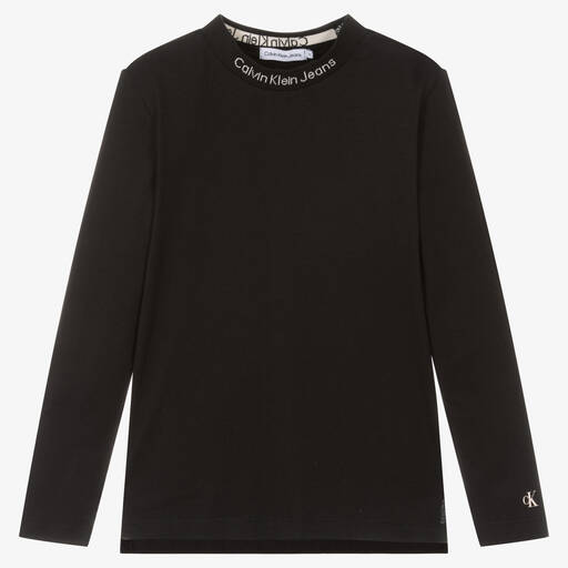 Calvin Klein-Teen Boys Black Cotton Intarsia Top | Childrensalon Outlet