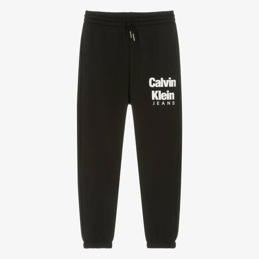 Calvin Klein-Teen Boys Black Cotton Joggers | Childrensalon Outlet