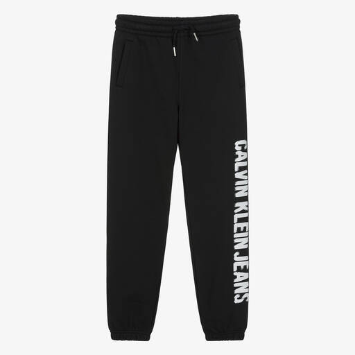 Calvin Klein-جوغرز قطن جيرسي لون أسود للمراهقين | Childrensalon Outlet