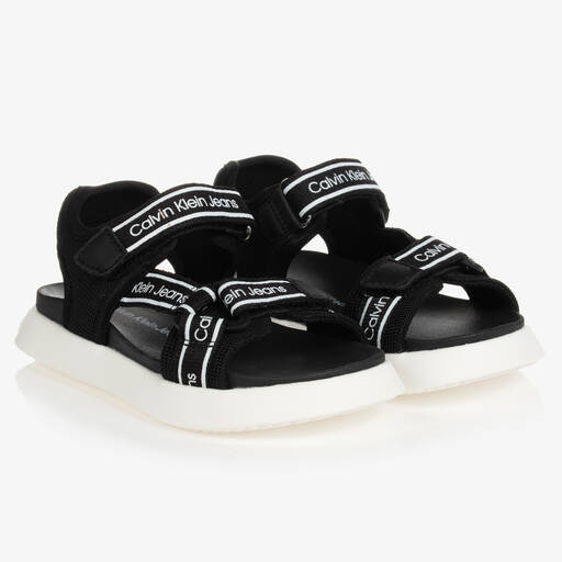 Calvin Klein Jeans-Schwarze Teen Sandalen für Jungen | Childrensalon Outlet