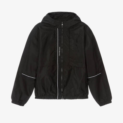 Calvin Klein-Teen Boys Black Windbreaker Jacket | Childrensalon Outlet