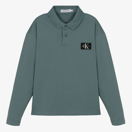 Calvin Klein-Синяя рубашка поло из хлопка для мальчиков | Childrensalon Outlet