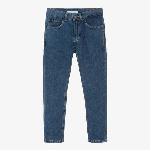 Calvin Klein Jeans-Teen Boys Blue Denim Dad Fit Jeans | Childrensalon Outlet