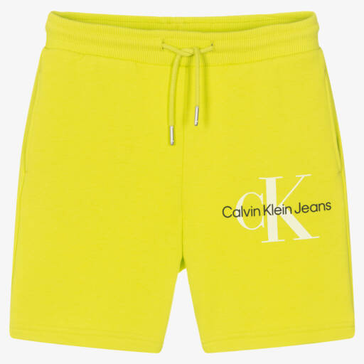 Calvin Klein Jeans-Teen Boys Green Logo Shorts | Childrensalon Outlet