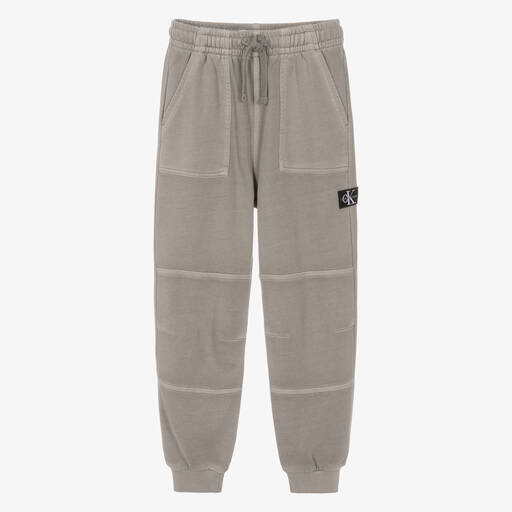 Calvin Klein-Teen Boys Grey Cotton Joggers | Childrensalon Outlet