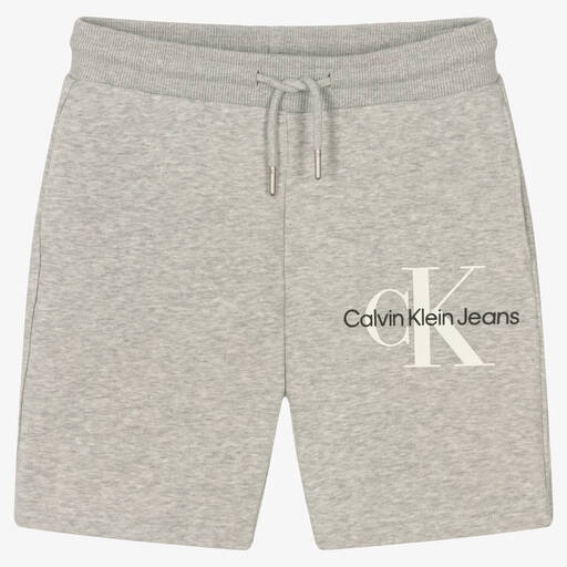 Calvin Klein Jeans-Teen Boys Grey Logo Shorts | Childrensalon Outlet
