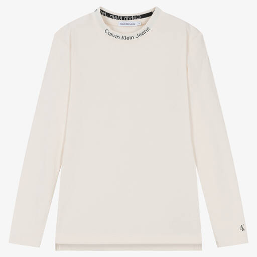 Calvin Klein-Кремовый хлопковый топ | Childrensalon Outlet