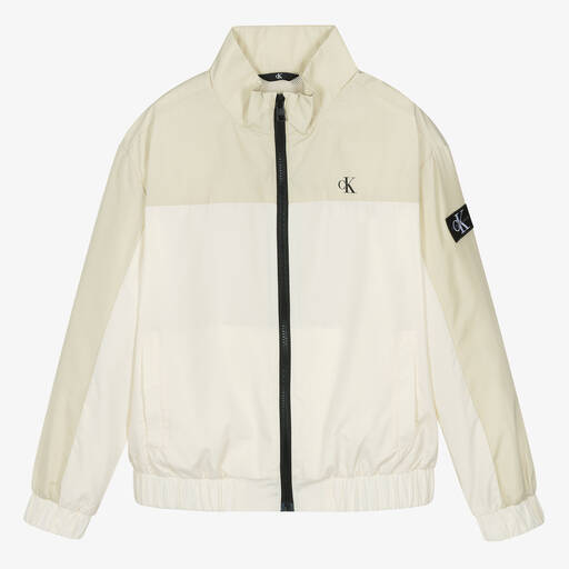 Calvin Klein-Teen Boys Ivory Windbreaker Jacket | Childrensalon Outlet