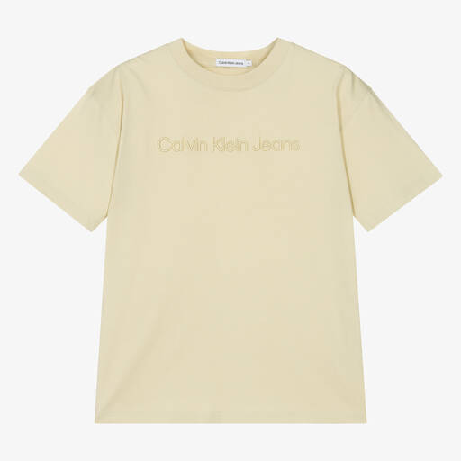 Calvin Klein-Teen Boys Pale Green Cotton T-Shirt | Childrensalon Outlet