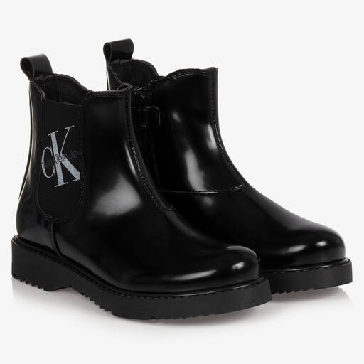 Calvin Klein Jeans-Boots Chelsea noires Ado fille | Childrensalon Outlet
