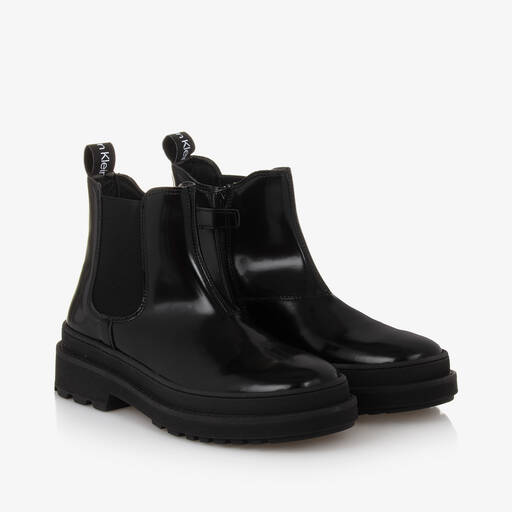 Calvin Klein-Schwarze Teen Chelsea-Boots | Childrensalon Outlet