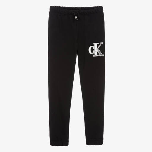 Calvin Klein-Teen Girls Black Cotton Joggers | Childrensalon Outlet