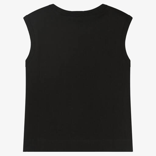 Calvin Klein Jeans-Teen Girls Black Cotton Top | Childrensalon Outlet