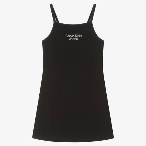 Calvin Klein Jeans-Teen Girls Black Logo Jersey Dress | Childrensalon Outlet