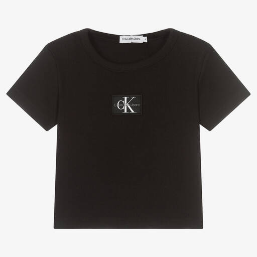 Calvin Klein Jeans-Schwarzes Teen T-Shirt (M) | Childrensalon Outlet