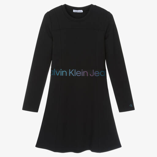 Calvin Klein-Schwarzes Teen Milano-Jersey-Kleid | Childrensalon Outlet