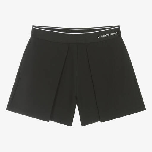 Calvin Klein-Teen Girls Black Viscose Shorts | Childrensalon Outlet