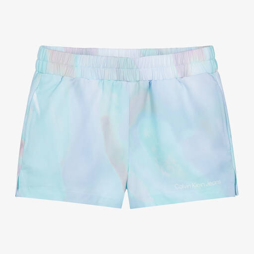 Calvin Klein-Teen Girls Blue Printed Shorts | Childrensalon Outlet