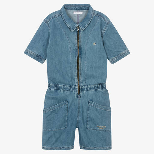Calvin Klein Jeans-Teen Girls Denim Playsuit | Childrensalon Outlet