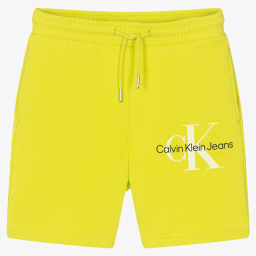 Calvin Klein Jeans-Teen Girls Green Logo Shorts | Childrensalon Outlet