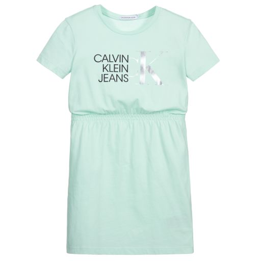 Calvin Klein Jeans-Teen Girls Green T-Shirt Dress | Childrensalon Outlet