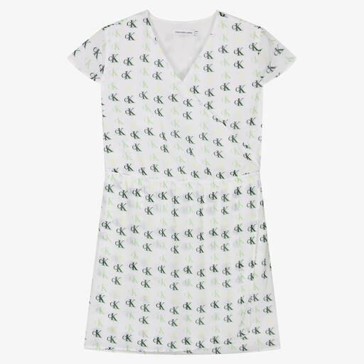 Calvin Klein Jeans-Teen Girls Ivory Logo Dress | Childrensalon Outlet