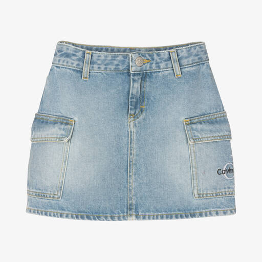 Calvin Klein Jeans-Hellblauer Teen Jeansrock (M) | Childrensalon Outlet