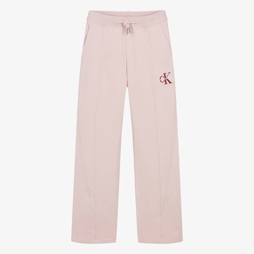 Calvin Klein-Teen Girls Pink Cotton Joggers | Childrensalon Outlet