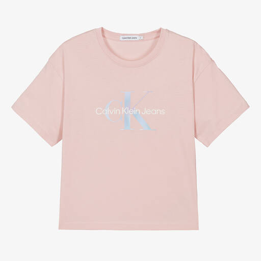 Calvin Klein-Teen Girls Pink Cotton T-Shirt | Childrensalon Outlet
