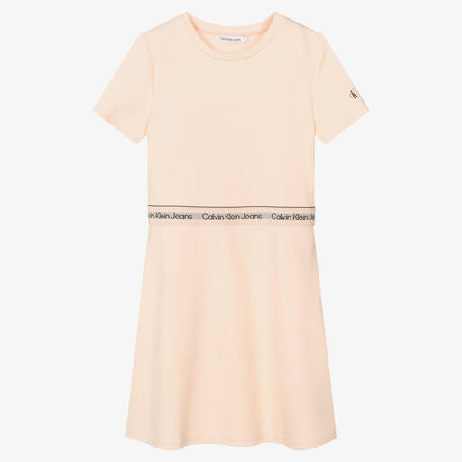 Calvin Klein Jeans-Teen Girls Pink Logo Dress | Childrensalon Outlet