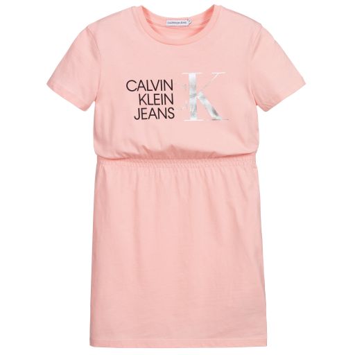 Calvin Klein Jeans-Teen Girls Pink T-Shirt Dress | Childrensalon Outlet