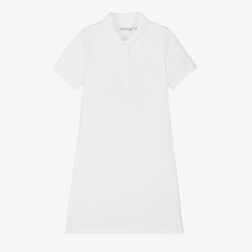 Calvin Klein Джинсы-Белое хлопковое платье поло | Childrensalon Outlet