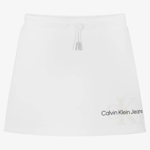 Calvin Klein Jeans-Teen Girls White Logo Skirt | Childrensalon Outlet