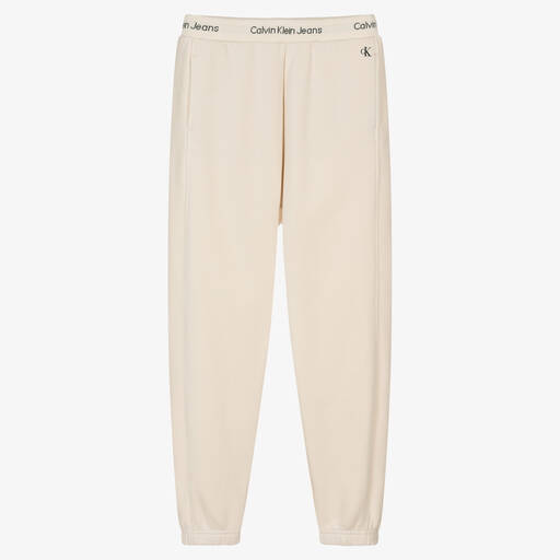 Calvin Klein-Teen Baumwoll-Jogginghose elfenbein | Childrensalon Outlet