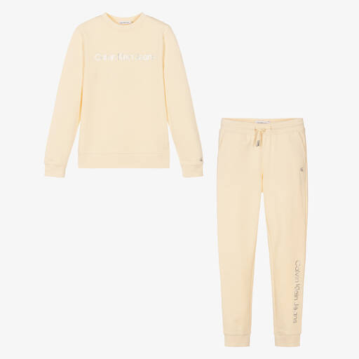 Calvin Klein-Teen Ivory Cotton Tracksuit | Childrensalon Outlet