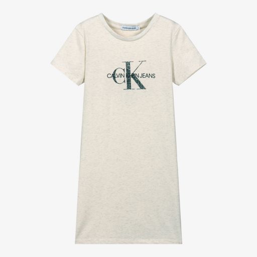 Calvin Klein Jeans-Teen Ivory Snake Logo Dress | Childrensalon Outlet