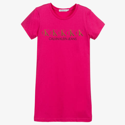 Calvin Klein Jeans-Pinkes Teen T-Shirt-Kleid | Childrensalon Outlet