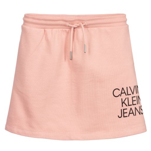 Calvin Klein Jeans-Jupe rose en coton bio Ado | Childrensalon Outlet