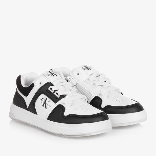 Calvin Klein-Teen White & Black Trainers | Childrensalon Outlet