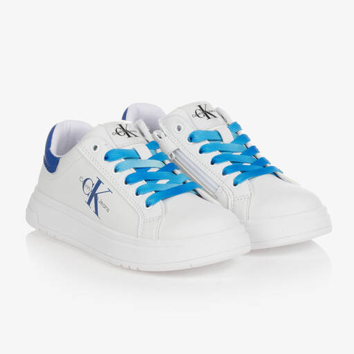 Calvin Klein Jeans-Teen Sneakers in Weiß und Blau | Childrensalon Outlet