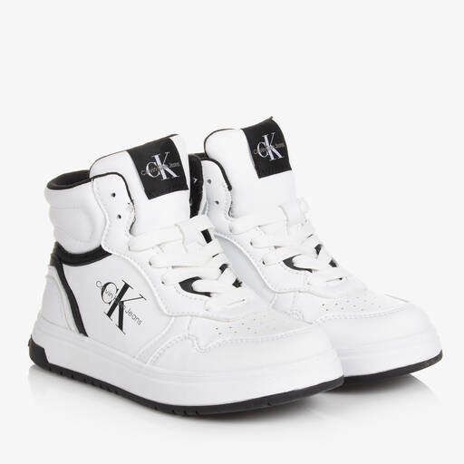 Calvin Klein-Высокие белые кроссовки из искусственной кожи | Childrensalon Outlet