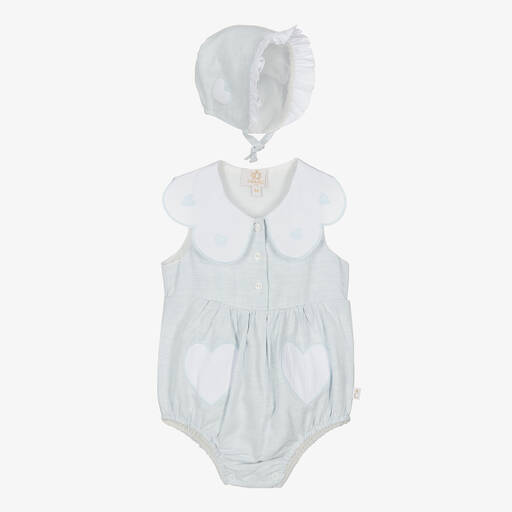 Caramelo Kids-Baby Girls Blue Shortie & Bonnet Set | Childrensalon Outlet