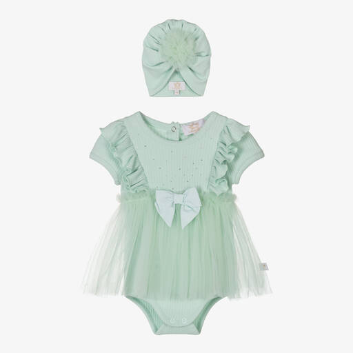Caramelo Kids-Baby Girls Green Cotton Dress Set | Childrensalon Outlet