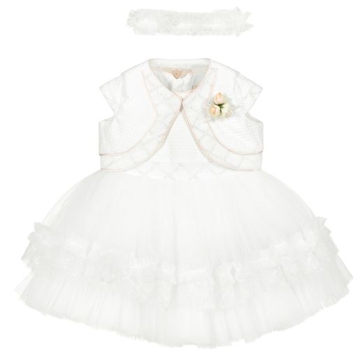 Caramelo Kids-Baby Girls Ivory Dress Set | Childrensalon Outlet